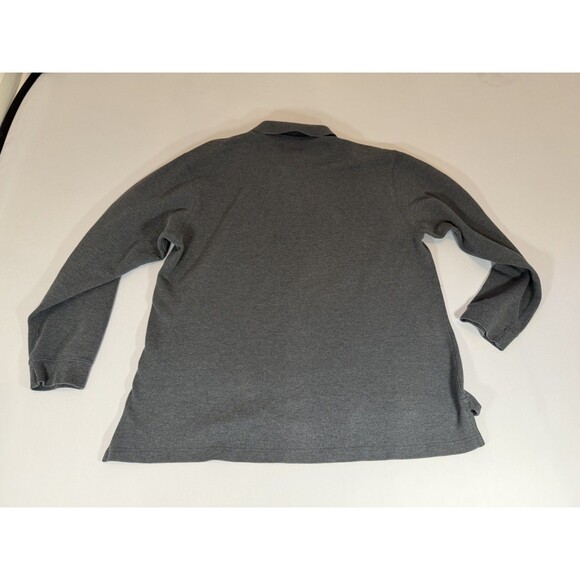 Eddie Bauer Men’s Long Sleeve Polo Shirt Gray Red Stripe XL - Picture 5 of 12